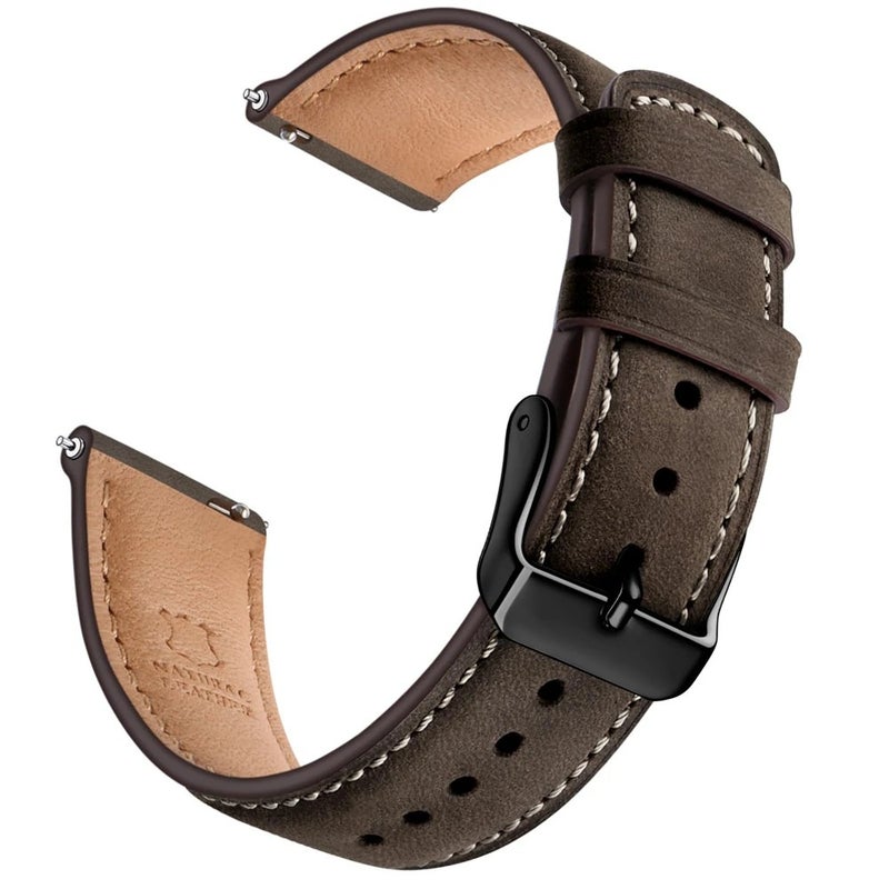 Bluejw Sports Watch Strap Band - Genuine Calf Leather Perforated Breathable Replacement Watch Band - Image 3