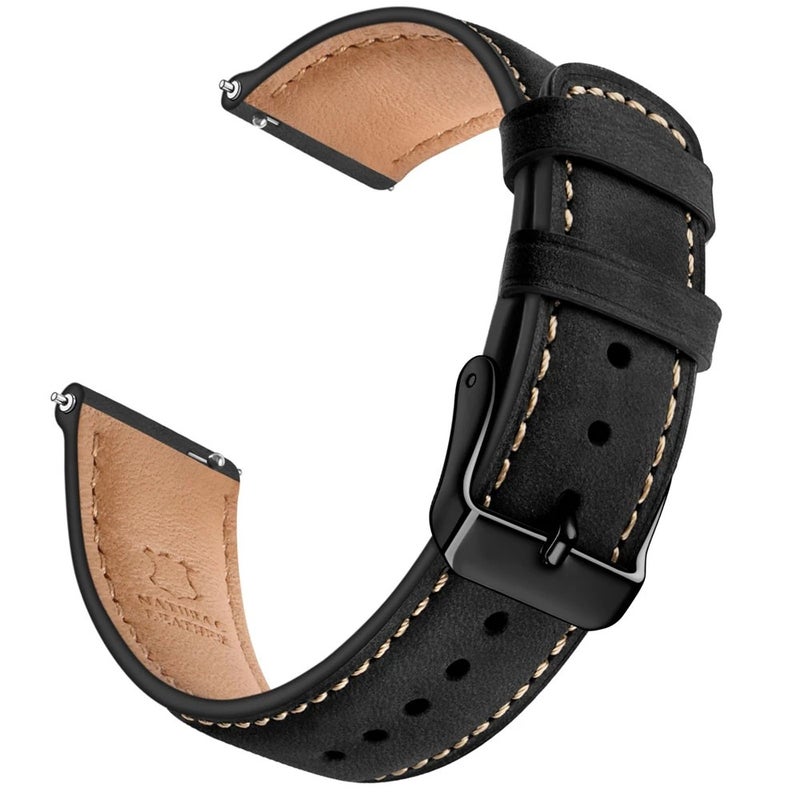 Bluejw Sports Watch Strap Band - Genuine Calf Leather Perforated Breathable Replacement Watch Band - Image 4