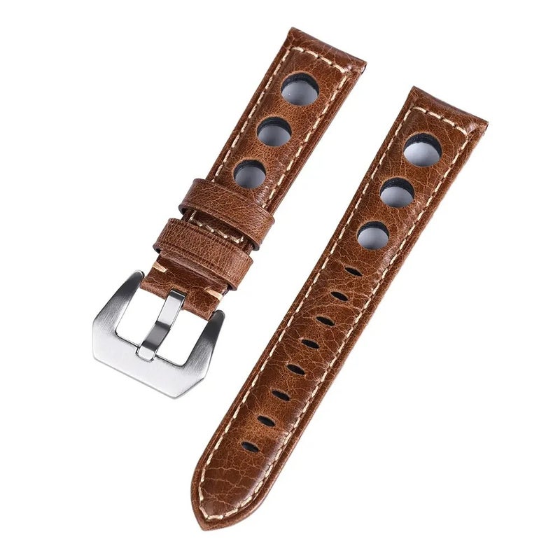 Bluejw Sports Watch Strap Band - Genuine Calf Leather Perforated Breathable Replacement Watch Band - Image 2