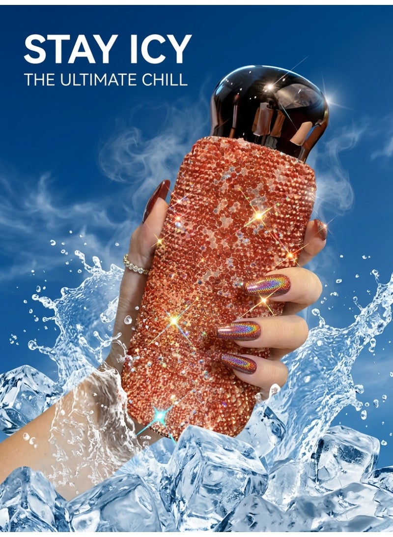 general 260ml Small-Capacity Portable Stainless Steel Rhinestone-Embellished Insulated Tumbler (Cold & Hot) - Image 1