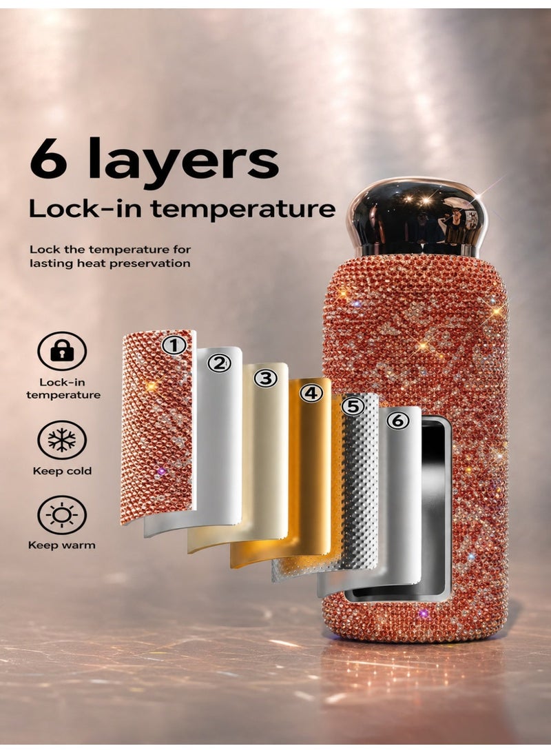 general 260ml Small-Capacity Portable Stainless Steel Rhinestone-Embellished Insulated Tumbler (Cold & Hot) - Image 2