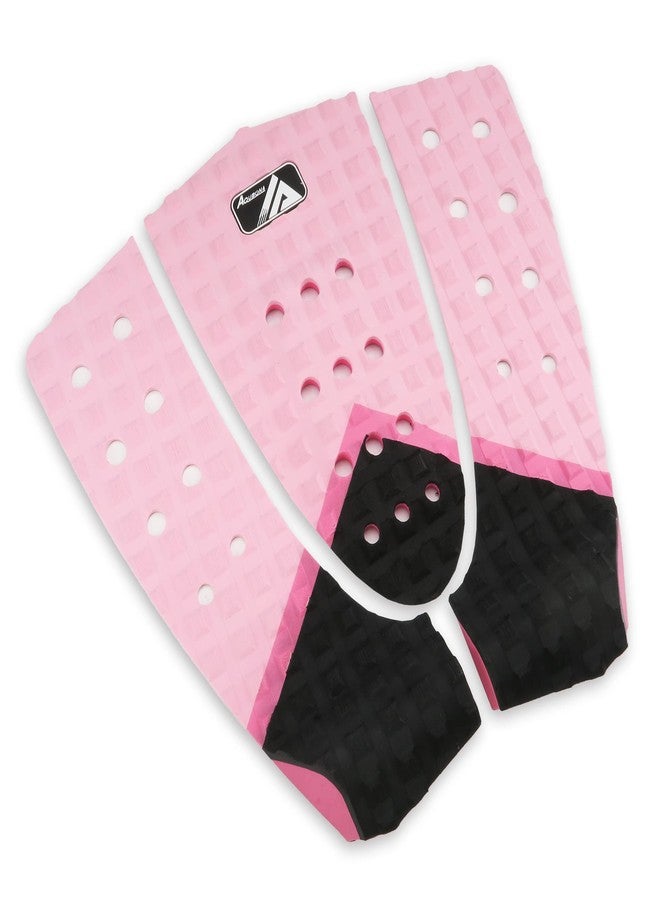 AQUBONA 3 Piece Stomp Pad Surfboard EVA Traction Pad Adhesive Professional Tail Pad/Applies All Boards - Surfboards, Shortboards, Longboards, Skimboards/Multiple Color Choices (Pink Black) - Image 4