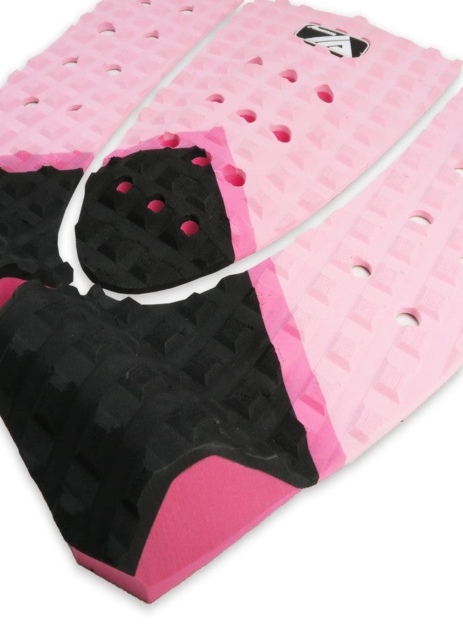 AQUBONA 3 Piece Stomp Pad Surfboard EVA Traction Pad Adhesive Professional Tail Pad/Applies All Boards - Surfboards, Shortboards, Longboards, Skimboards/Multiple Color Choices (Pink Black) - Image 3