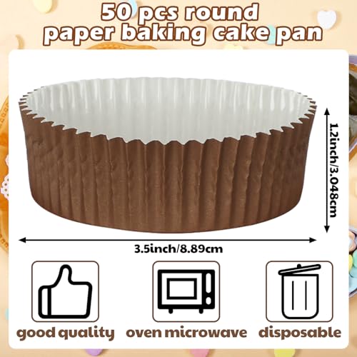 Uiifan Disposable Round Cupcake Liners Paper Baking Cups Wrappers Cupcake Paper Microwave Oven Safe Bakeware Mold for Snacks Cakes3 Colors150 Pack - Image 3