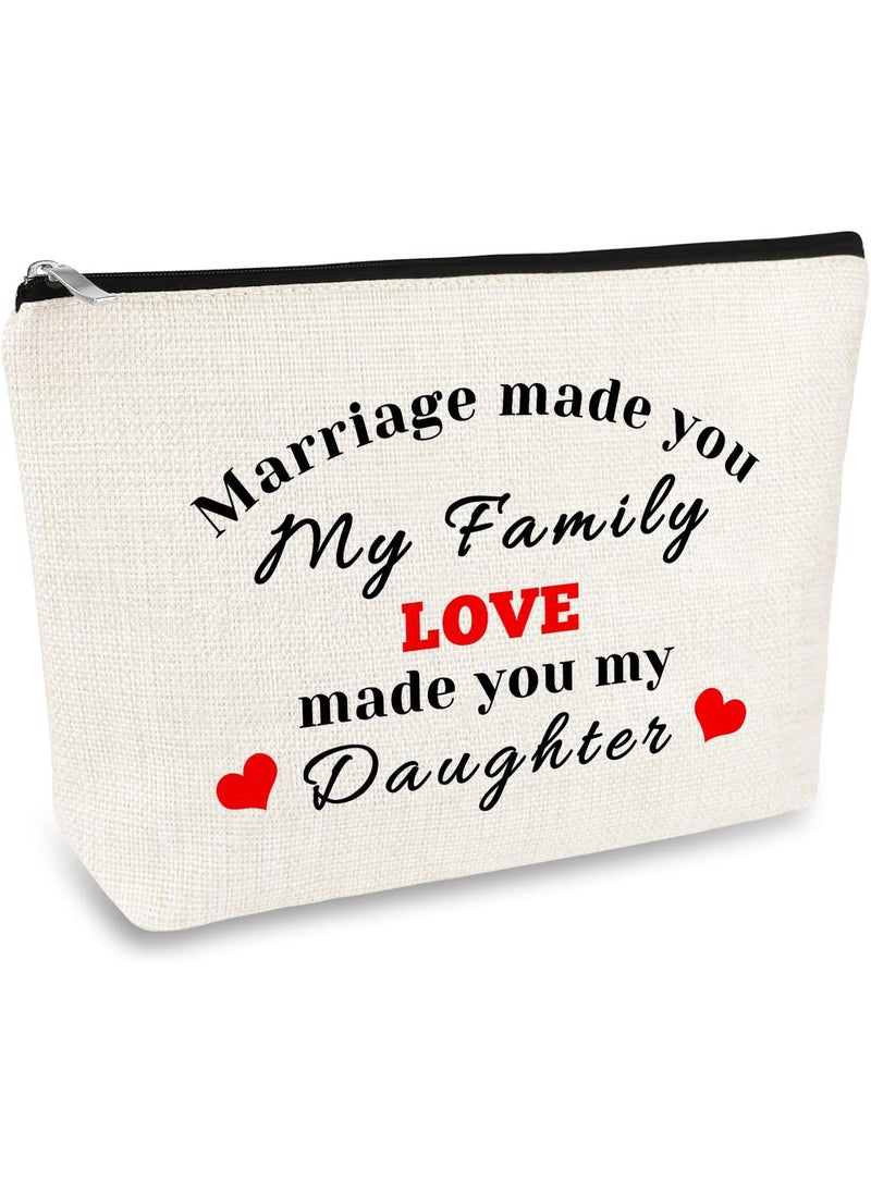 Mikela to My Daughter-in-Law Makeup Bag Daughter-in-Law Gift from Mother in Law Daughter In Law Wedding Bride Shower Gift Cosmetic Bag Birthday Gift for Daughter-in-Law Step Daughter Bonus Daughter 