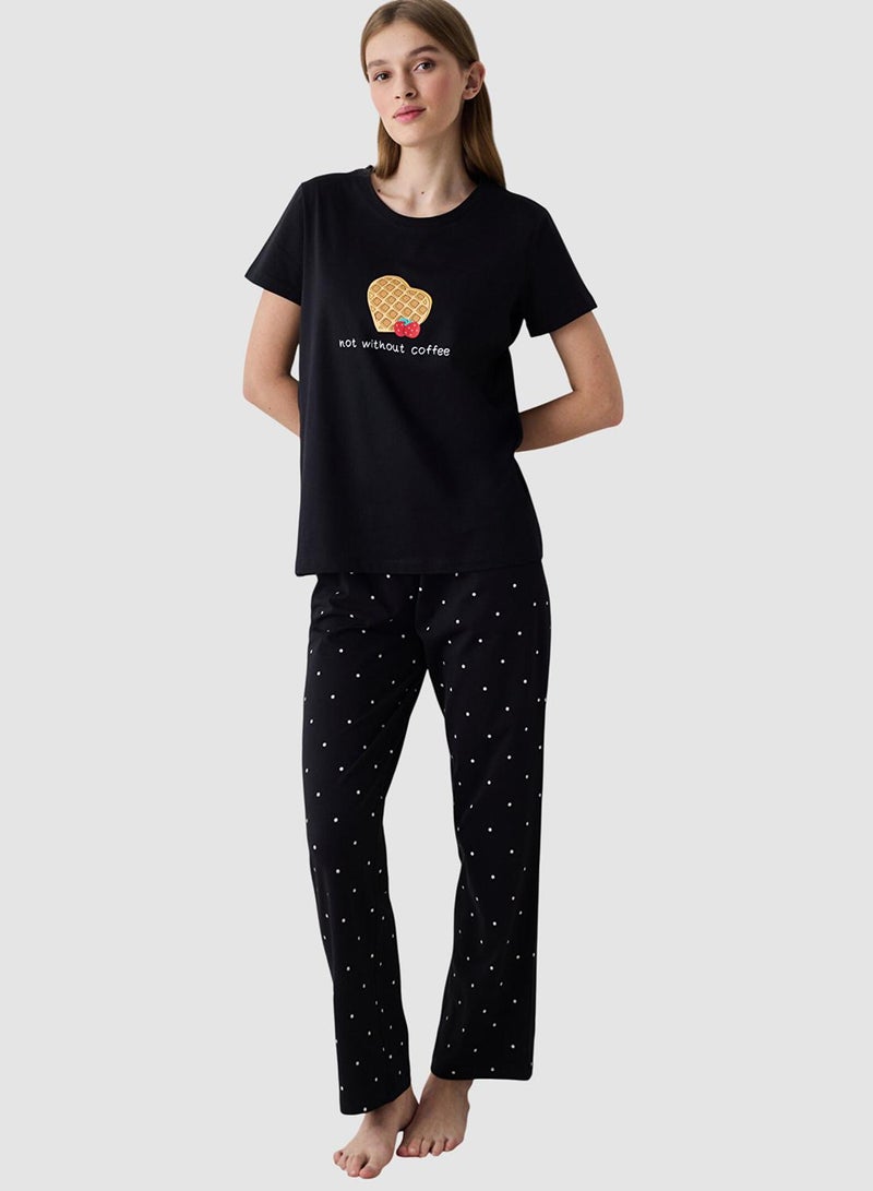 Penti Black Cotton Pyjama Set - Image 1
