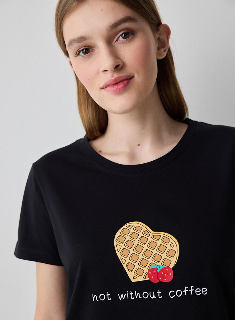 بنتي طقم بيجامة قطن أسود - Image 2