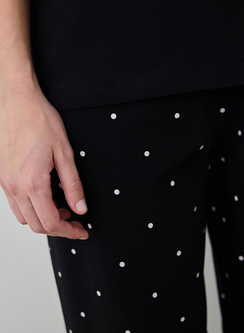 بنتي طقم بيجامة قطن أسود - Image 4