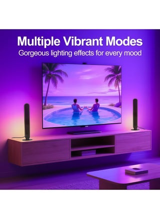 RGB Ambient Light 2PCS,Smart LED Light BarsRGB Gaming Lights,Led Desktop Pickup Ambient Light,Led Desktop Pickup Ambient Light,Bluetooth Esports Atmosphere Light,Computer Desktop Gaming Headphone Placement Bracket,Three Control Modes Timing Switch Lamp Usb Powered,with Music Sync & App Control,Room Decor,For TV PC Monitor Backlight, USB Powered Mood Lighting,For Touch Control In Offices/Homes/Games/Desks - view 5