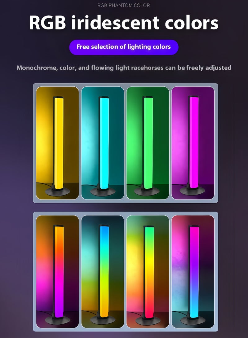 XiuWoo RGB Ambient Light 2PCS,Smart LED Light BarsRGB Gaming Lights,Led Desktop Pickup Ambient Light,Led Desktop Pickup Ambient Light,Bluetooth Esports Atmosphere Light,Computer Desktop Gaming Headphone Placement Bracket,Three Control Modes Timing Switch Lamp Usb Powered,with Music Sync & App Control,Room Decor,For TV PC Monitor Backlight, USB Powered Mood Lighting,For Touch Control In Offices/Homes/Games/Desks - Image 3
