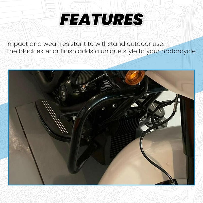 ECOTRIC Saddlebag Bracket Guard Bars Compatible with 2014-2024 Harley Davidson Touring Street Road Glide FLH Saddle Bags Guard Mount Black - Image 5