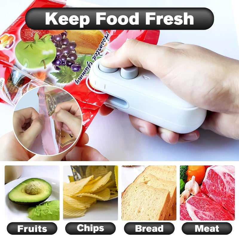 TECH LOGO ELECTRONICS Portable Mini Sealing Machine Handheld Packet Sealer for Food Snacks Chips Fresh Storage Plastic Bags Sealing Machine Type C Charging 1PCS  - Image 5
