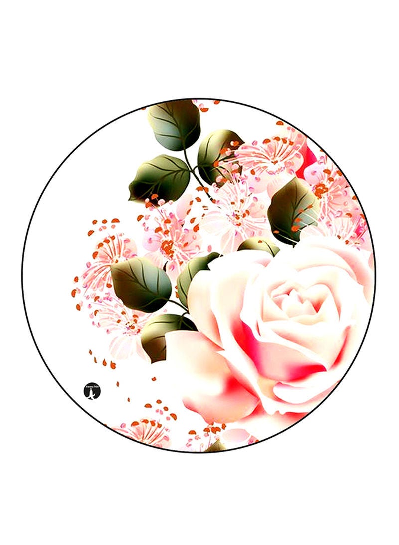 Flowers Printed Mouse Pad  Round  Multicolour
