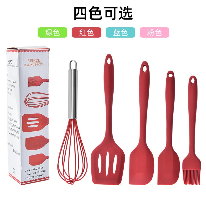 Silicone Kitchenware Baking Utensil Set Red