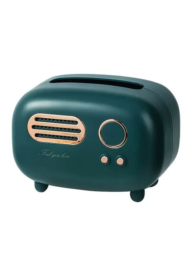 Green Retro Radio Tissue Box Organizer For Office Home Desktop Decoration - Image 5