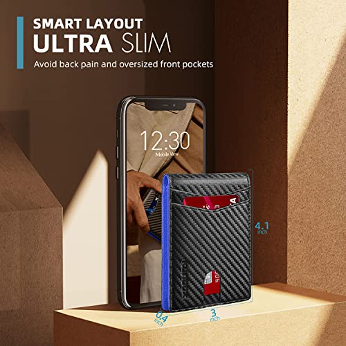 RUNBOX Wallet for Men Slim Leather Bifold RFID Blocking Minimalist Front Pocket Design with Gift Box - Image 3