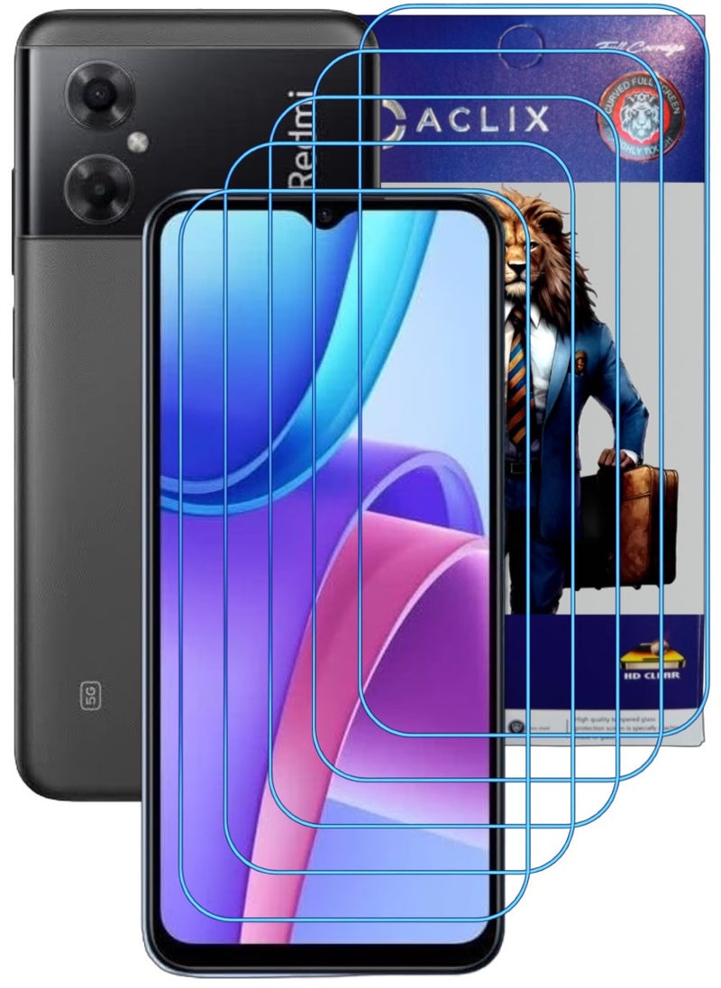 ACLIX 5 Pieces Antistatic ESD Dustproof Premium Quality High Definition Clear Tempered Glass Screen Protector Designed For Xiaomi Redmi Note 11R - Image 1