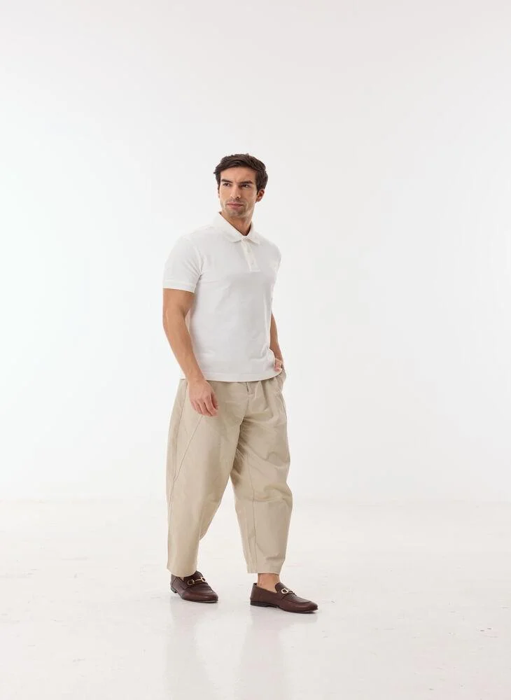 Ashita Fernandes  Men's Breathable Cotton Regular Fit Trousers - Beige for Men | Best Price UAE