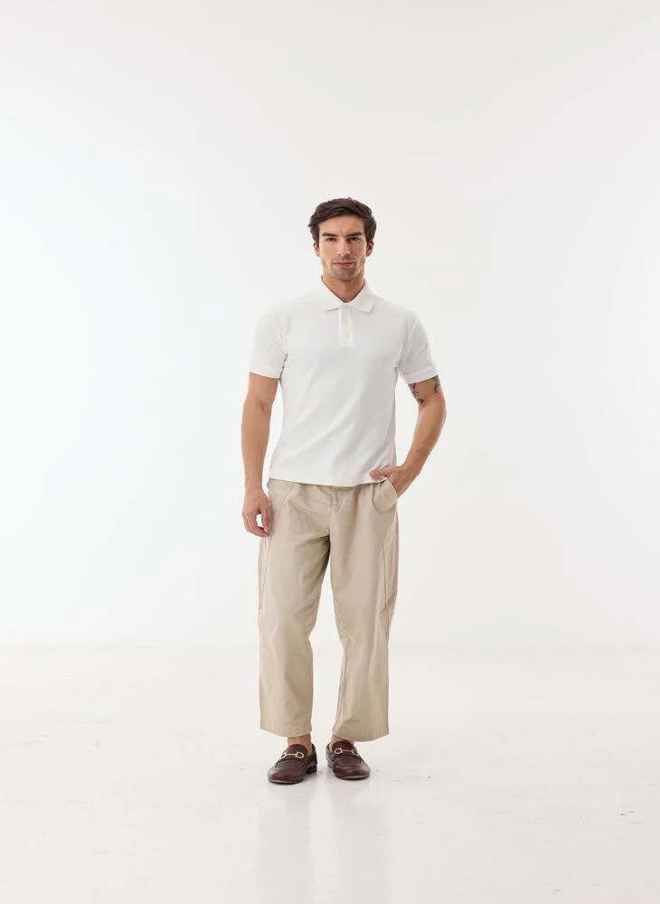 أشيتا فرنانديز Men's Breathable Cotton Regular Fit Trousers - Beige