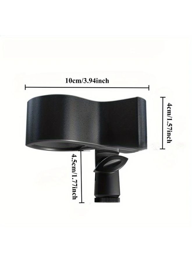 Black Adjustable Microphone Stand With Anti Slip Base For Stage Podcast Recording - Image 2