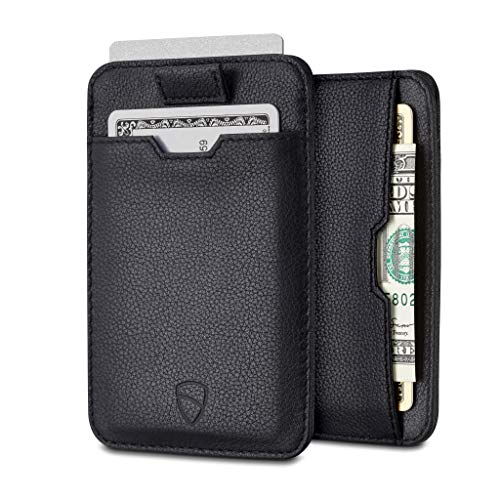 Vaultskin CHELSEA Mens RFID Blocking Slim Leather Card Wallet - Minimalist Front Pocket Cardholder in Black - Image 1