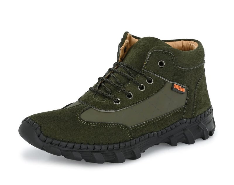 MACTREE Olive Suede Hiking & Trekking Boot for Men - 42 - Image 1