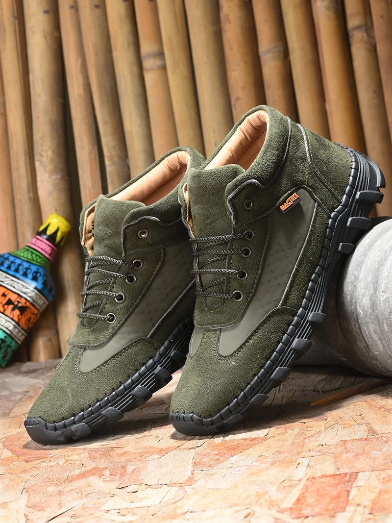 MACTREE Olive Suede Hiking & Trekking Boot for Men - 42 - Image 2