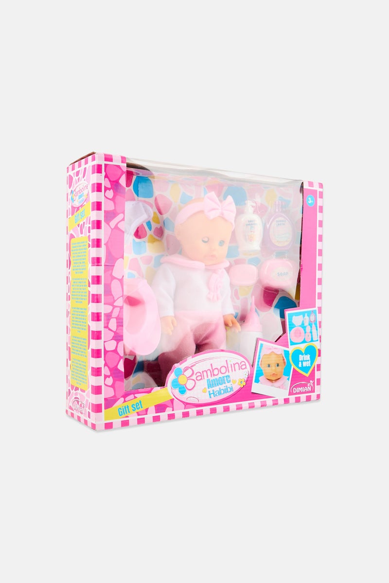 Bambolina مجموعة هدايا دمى أطفال ناعمة 8 قطع أمور حبيبي للشرب والتبليل - Image 3