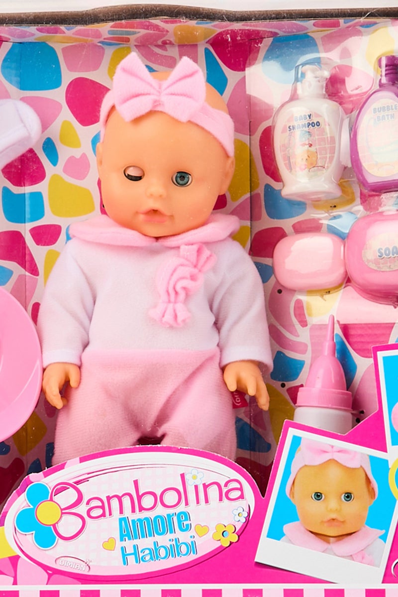 Bambolina مجموعة هدايا دمى أطفال ناعمة 8 قطع أمور حبيبي للشرب والتبليل - Image 4