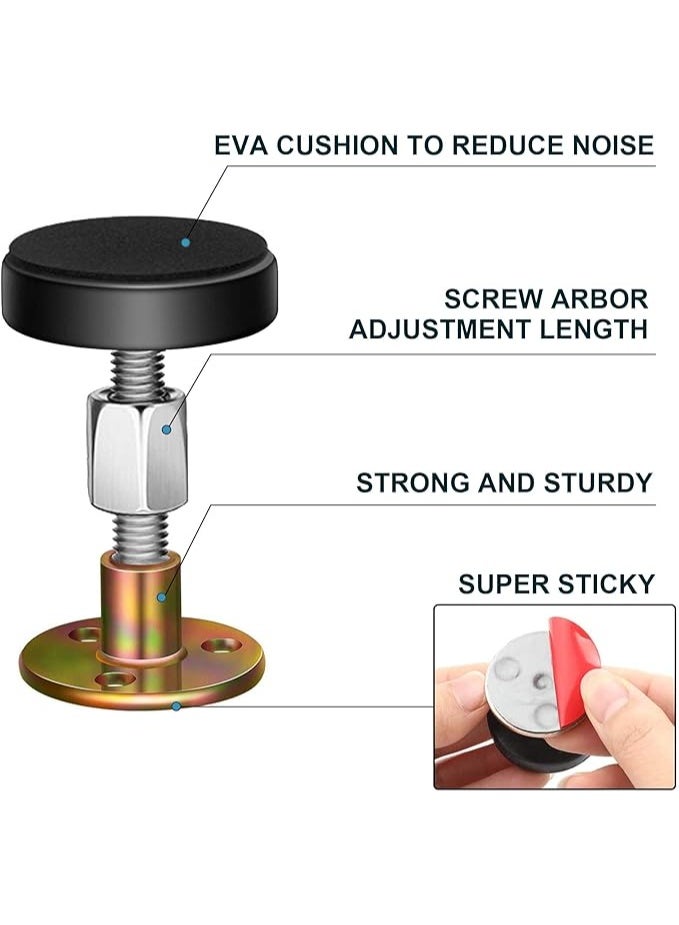 2Pcs Adjustable Bed Stoppers, Metal & PP, 6-8cm, Protects Walls & Furniture, Easy Installation - Image 3