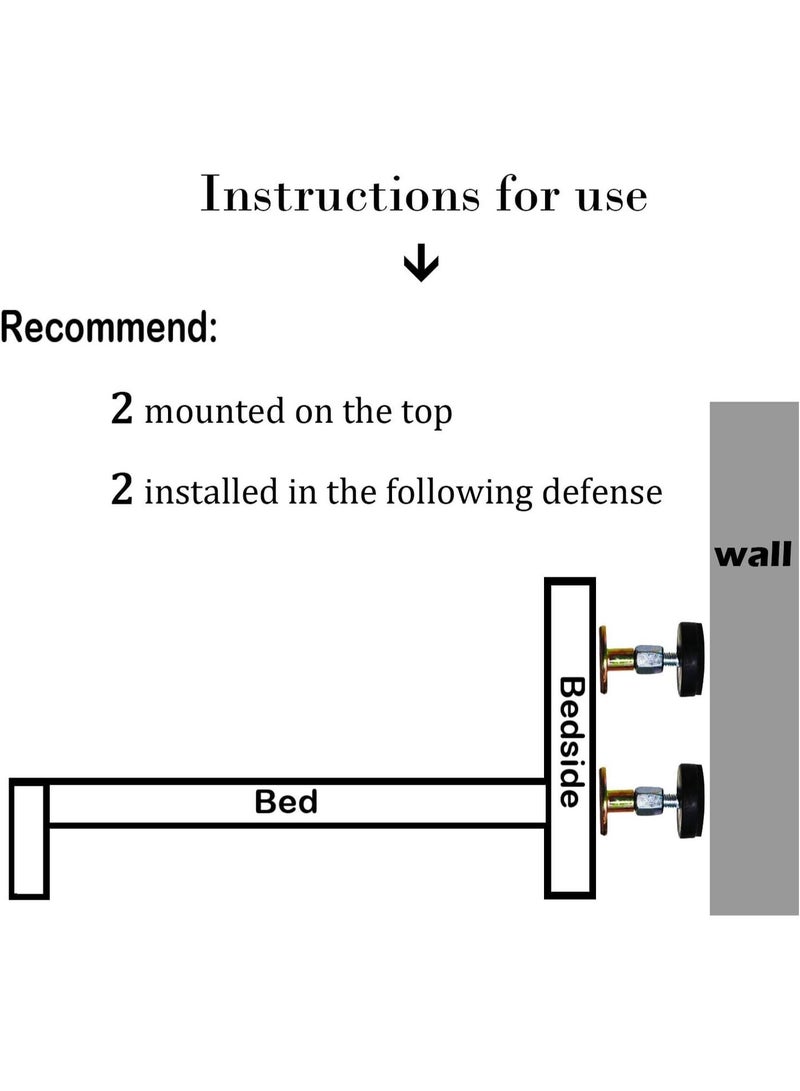 2Pcs Adjustable Bed Stoppers, Metal & PP, 6-8cm, Protects Walls & Furniture, Easy Installation - Image 4