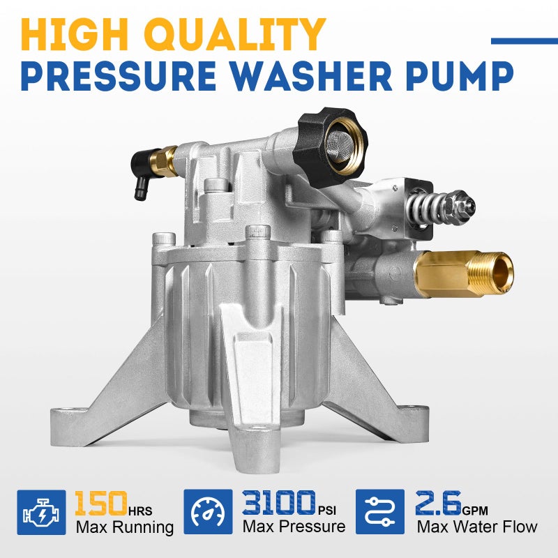 TOOLCY 7/8" Shaft Vertical Pressure Washer Pump - Rear Inlet/Outlet Max 3100 PSI @ 2.5 GPM OEM & Power Washer Pump for Gas Washer, More Replacement for Simpson, Ryobi, Honda etc - Image 5