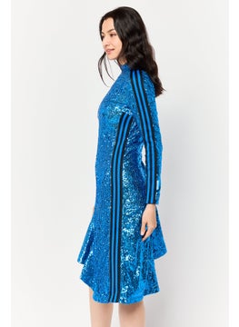 adidas Originals Women Sportswear Fit Sequins Dancing Dress, Blue  - Image 2