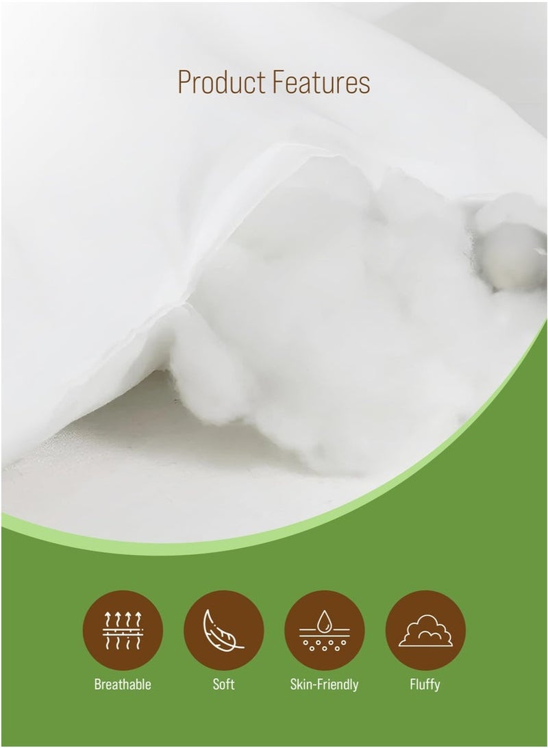 كيلا طقم وسادة أبيض ناعم من 4 قطع - غطاء قطني 100%، حشوة من الألياف الدقيقة 450، مقاس 45 × 45 سم - Image 3