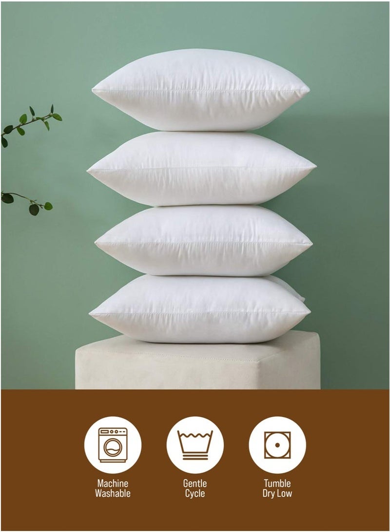كيلا طقم وسادة أبيض ناعم من 4 قطع - غطاء قطني 100%، حشوة من الألياف الدقيقة 450، مقاس 45 × 45 سم - Image 5
