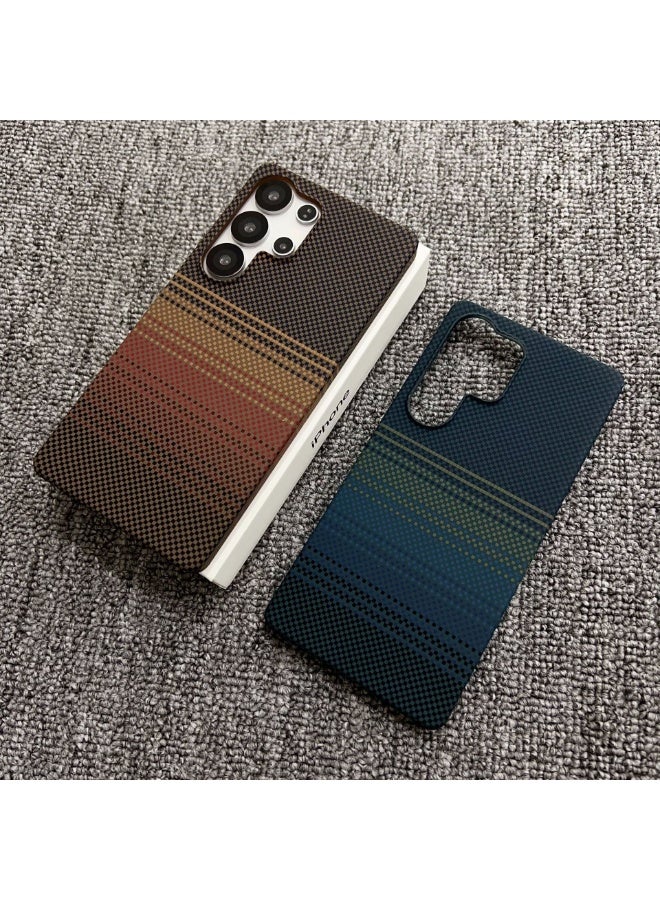 أوفيا جراب Galaxy S26 Ultra Magsafe، غطاء Aries المنسوج باللمس، نحيف جداً، شفة كاميرا مرتفعة، ملمس منسوج، حماية من السقوط والأضرار، غطاء خلفي متين - غروب الشمس - Image 5