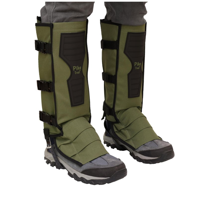 Pike Trail Snake Gaiters Leg Guards - Waterproof, Durable - Adjustable Size for Men & Women - Protection from Snake Bites - Hiking Essentials Ideal for Trekking, Hunting & Fishing - Olive - 1 Pair - Image 1