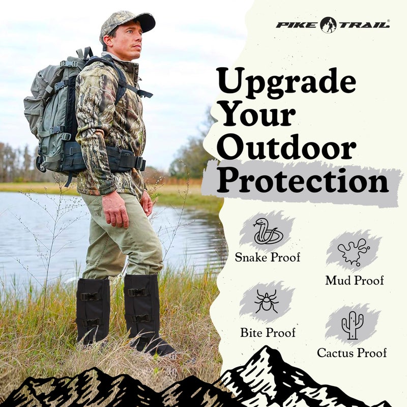 Pike Trail Snake Gaiters Leg Guards - Waterproof, Durable - Adjustable Size for Men & Women - Protection from Snake Bites - Hiking Essentials Ideal for Trekking, Hunting & Fishing - Olive - 1 Pair - Image 5