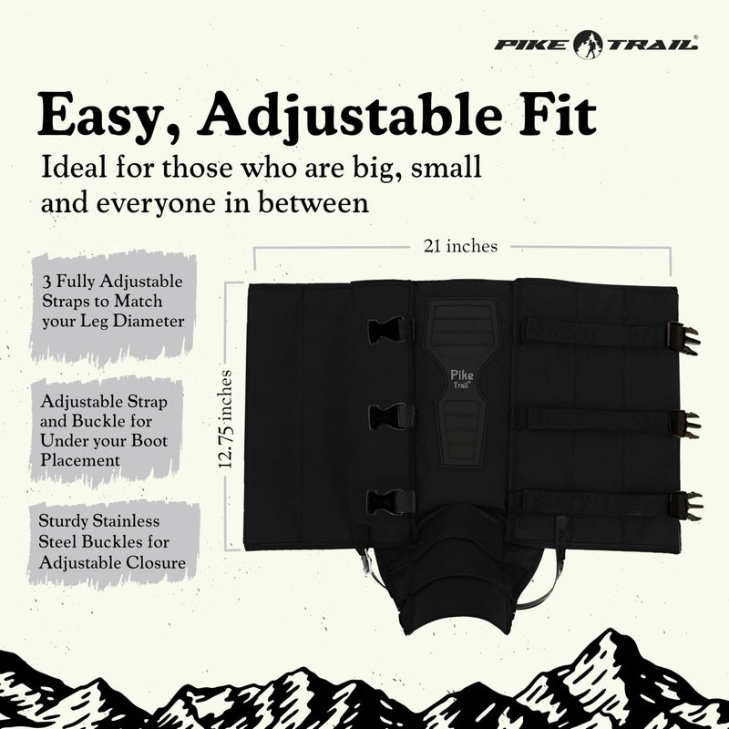 Pike Trail Snake Gaiters Leg Guards - Waterproof, Durable - Adjustable Size for Men & Women - Protection from Snake Bites - Hiking Essentials Ideal for Trekking, Hunting & Fishing - Olive - 1 Pair - Image 3