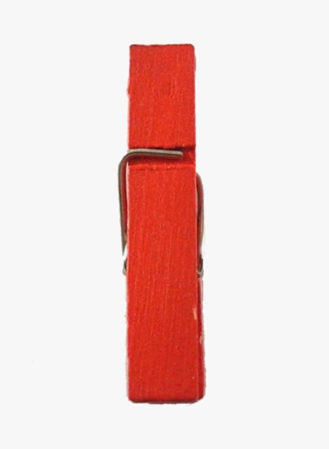 20-Piece Wooden Laundry Clothespins Red 3.5x0.7cm - Image 2