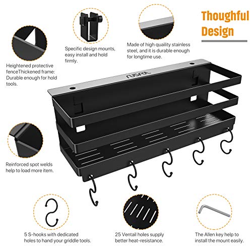 RUSFOL Upgraded Stainless Steel Griddle Caddy for 28"/36" Blackstone Griddles, with a Allen Key, Space Saving BBQ Accessories Storage Box, Free from Drill Hole&Easy to Install - Image 4