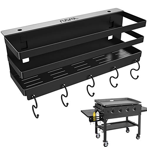 RUSFOL Upgraded Stainless Steel Griddle Caddy for 28"/36" Blackstone Griddles, with a Allen Key, Space Saving BBQ Accessories Storage Box, Free from Drill Hole&Easy to Install - Image 1