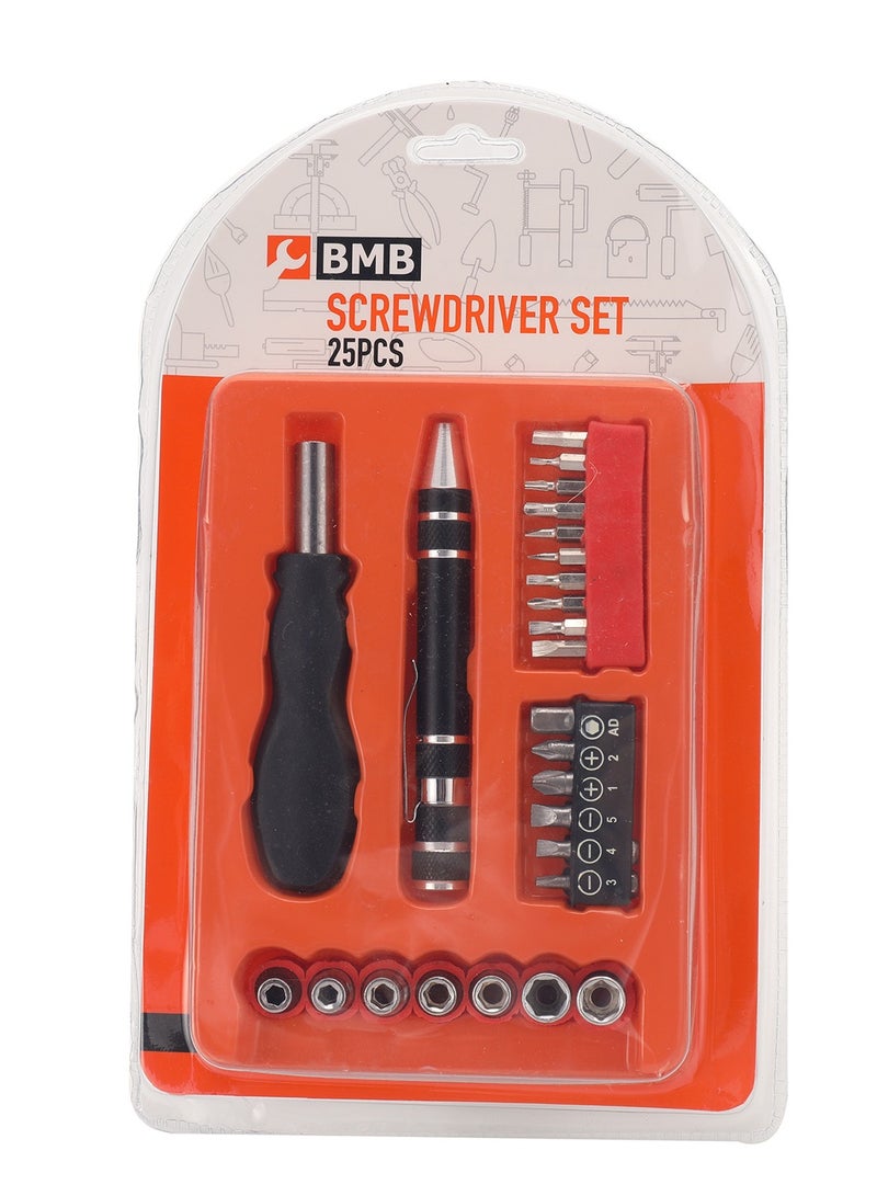 BMB tools Ratchet Screwdriver with Socket & Screwdriver Bitset 25 Piece | Hand Tools | Repair Tools | Bits | Precision Repair | Electronics Slotted - Image 5