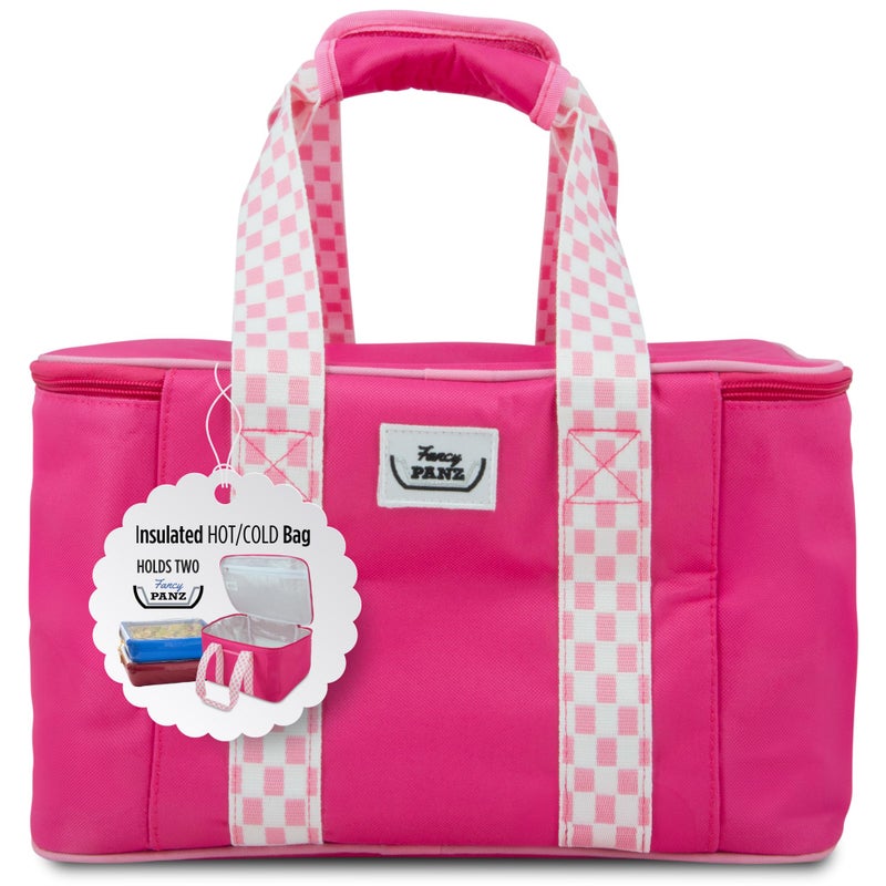 Fancy Panz  Pink Insulated Casserole Carrier Bag  Insulated Thermal Bags for Hot  Cold Food Holds 2 Portable  Sturdy Food Container  Hosting Essentials