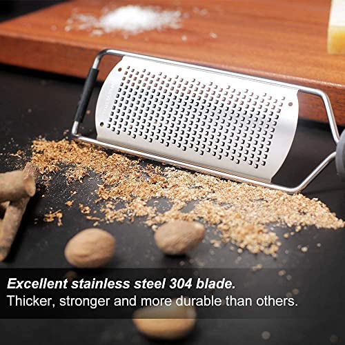 Baskety Lemon Zester & Cheese Grater Razor Sharp Stainless Steel Blade for Parmesan, Ginger, Garlic, Vegetables & Fruits - 12 Inch (Red) - Image 2