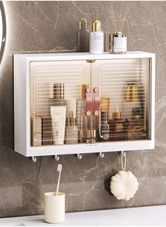 GoldenLike Bathroom Wall Cabinet,Makeup Sorage Box Dustproof and Aterproof Medicine Cabinet,Kitchen Organizer Storage with Door and Hook, Space Saver Storage Cabinet for Bathroom Laundry Kitchen Living Room  - Image 1