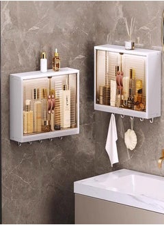 GoldenLike Bathroom Wall Cabinet,Makeup Sorage Box Dustproof and Aterproof Medicine Cabinet,Kitchen Organizer Storage with Door and Hook, Space Saver Storage Cabinet for Bathroom Laundry Kitchen Living Room  - Image 3