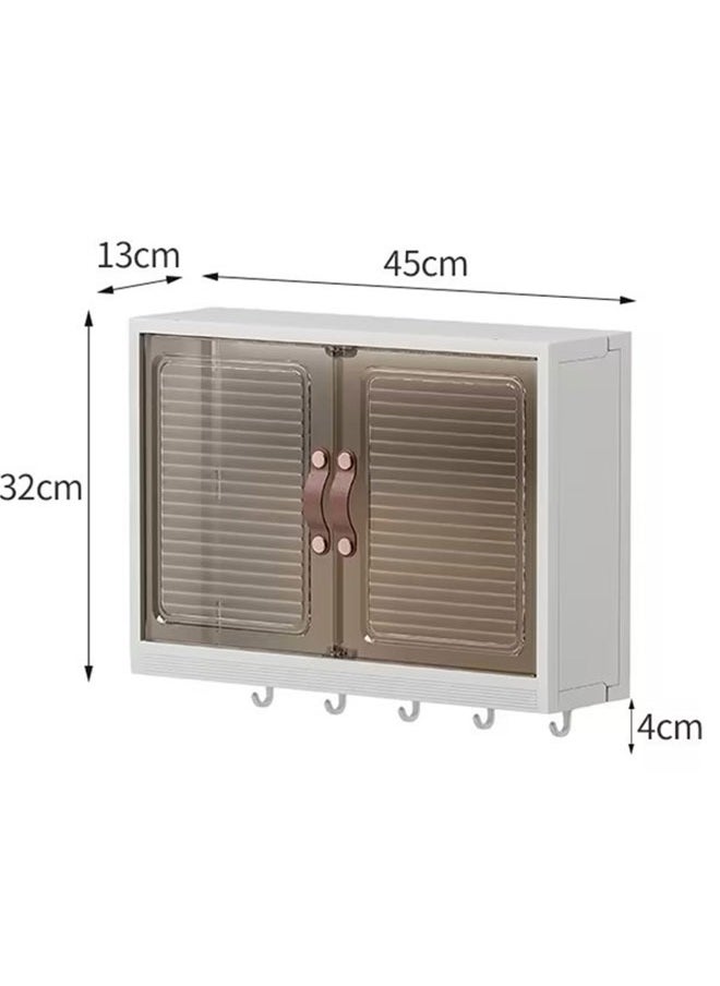 GoldenLike Bathroom Wall Cabinet,Makeup Sorage Box Dustproof and Aterproof Medicine Cabinet,Kitchen Organizer Storage with Door and Hook, Space Saver Storage Cabinet for Bathroom Laundry Kitchen Living Room  - Image 2