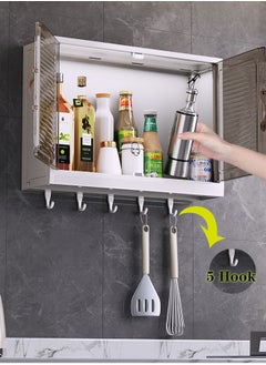 GoldenLike Bathroom Wall Cabinet,Makeup Sorage Box Dustproof and Aterproof Medicine Cabinet,Kitchen Organizer Storage with Door and Hook, Space Saver Storage Cabinet for Bathroom Laundry Kitchen Living Room  - Image 4