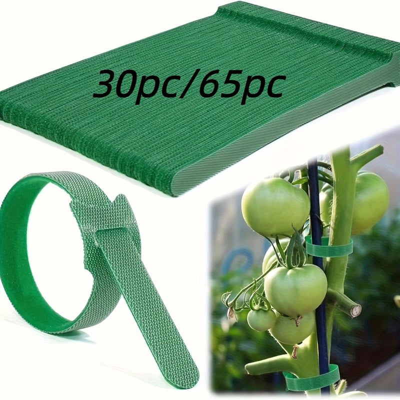 65 Pcs Adjustable Non Slip Nylon Plant Ties Green For Climbing Plants Support And Garden Maintenance - Image 1